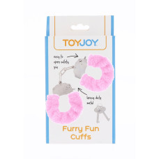 Наручники с мехом Toy Joy Furry fan cuffs Розовые