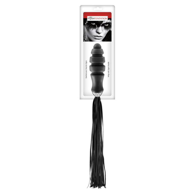 Флоггер с ручкой для проникновения Fetish Tentation Whip with Ogive Handle Флоггер с ручкой для проникновения Fetish Tentation Whip with Ogive Handle