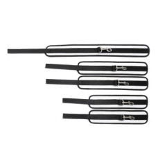 Распорка с фиксаторами на руки и ноги DS Fetish, черно-серая, 57 см