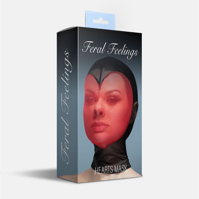 Маска сердце сетка с полностью закрытым лицом Feral Feelings - Hearts Mask Black/Red Маска сердце сетка с полностью закрытым лицом Feral Feelings - Hearts Mask Black/Red