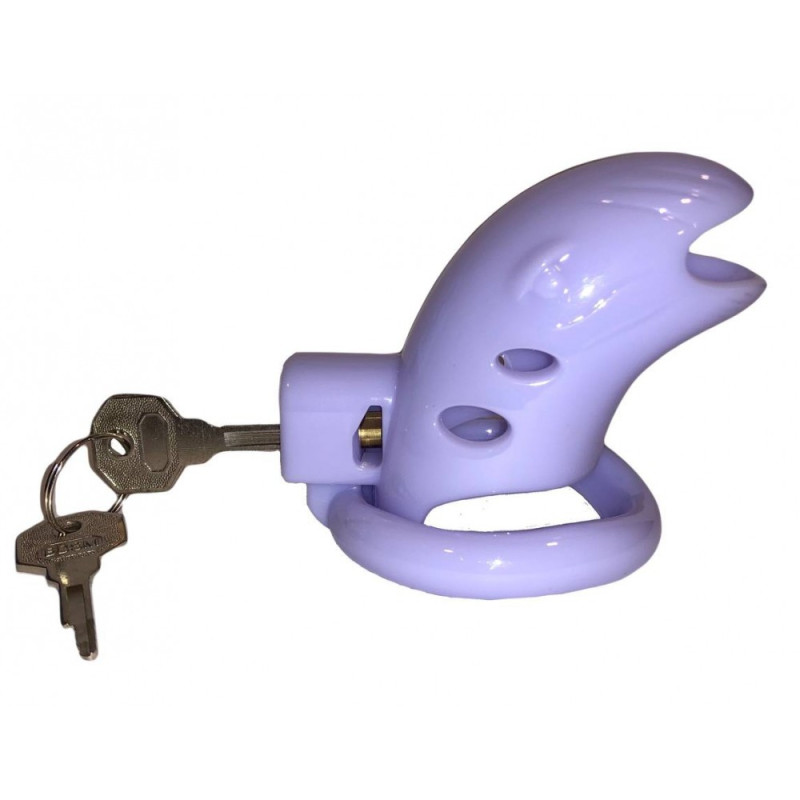 Пояс верности с тремя кольцами Loveshop Runye Chastity cage фиолетовый