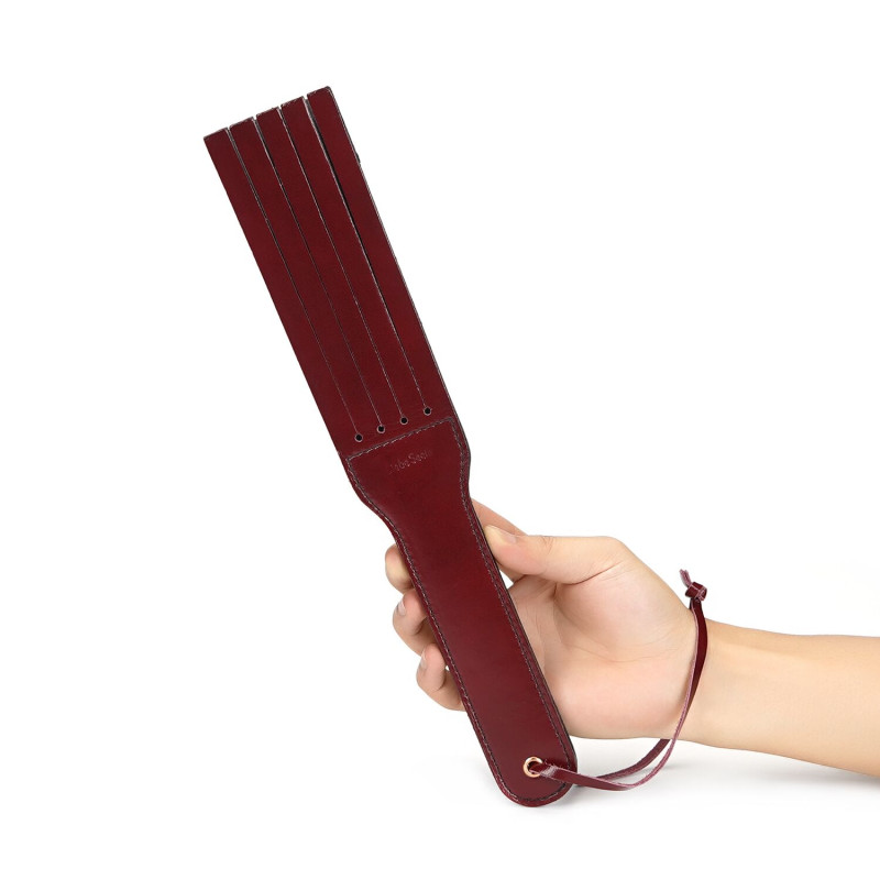 Двусторонний паддл Liebe Seele Wine Red Spanking Paddle, натуральная кожа Двусторонний паддл Liebe Seele Wine Red Spanking Paddle, натуральная кожа