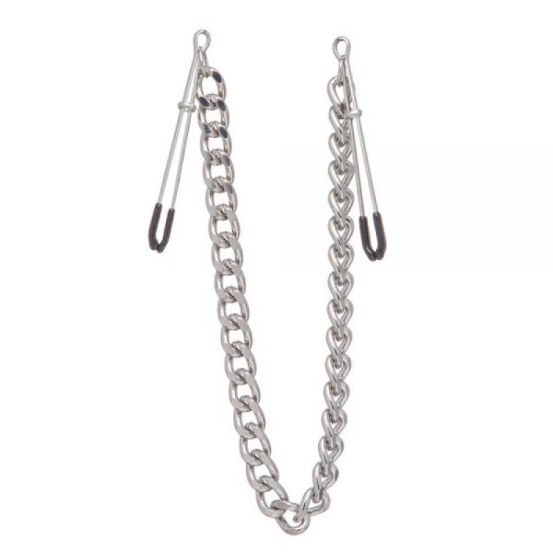 Зажимы на соски Lucky Bay Nipple play пинцет Chain Heavy Metall Серебристый Зажимы на соски Lucky Bay Nipple play пинцет Chain Heavy Metall Серебристый