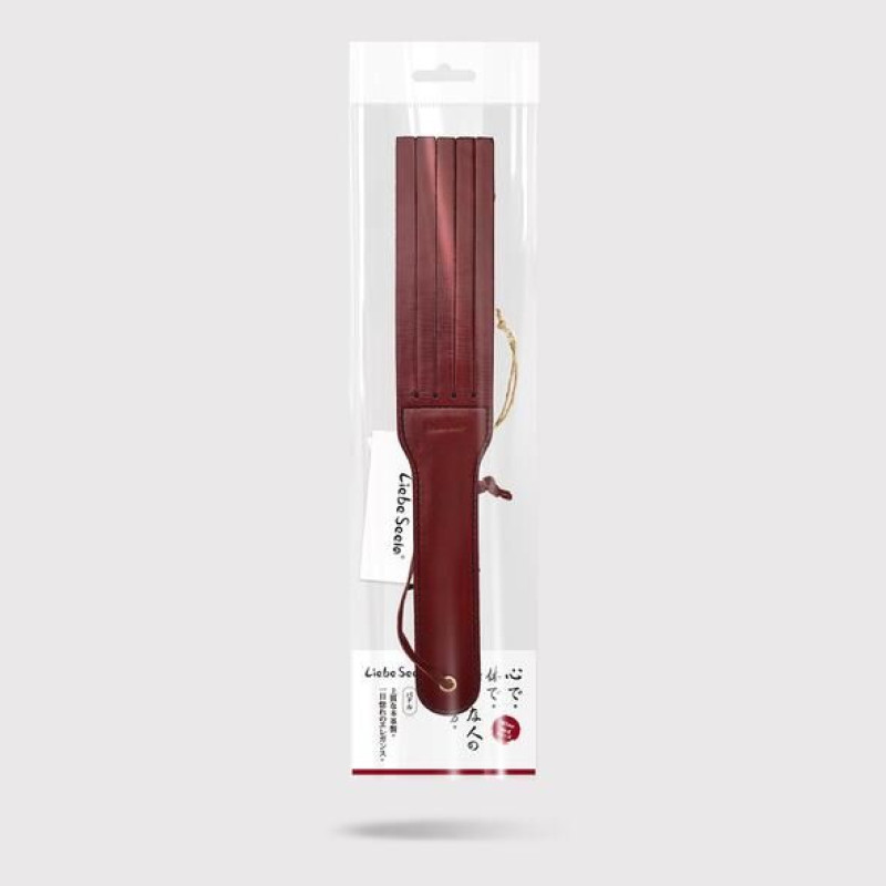 Двусторонний паддл Liebe Seele Wine Red Spanking Paddle, натуральная кожа Двусторонний паддл Liebe Seele Wine Red Spanking Paddle, натуральная кожа
