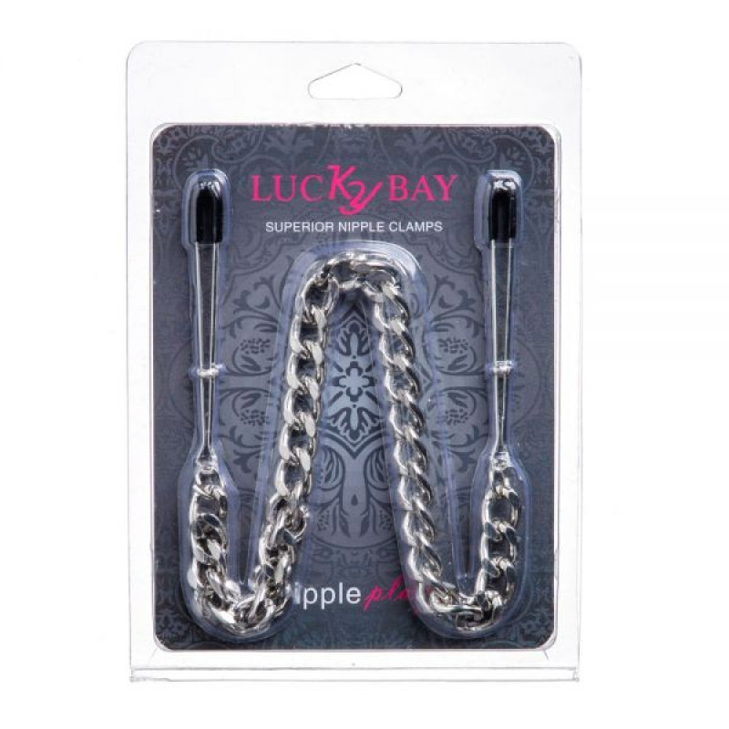 Зажимы на соски Lucky Bay Nipple play пинцет Chain Heavy Metall Серебристый Зажимы на соски Lucky Bay Nipple play пинцет Chain Heavy Metall Серебристый