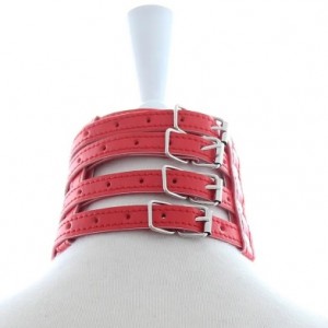 Нашийник з ланцюжком DS Fetish Collar with chain leash red