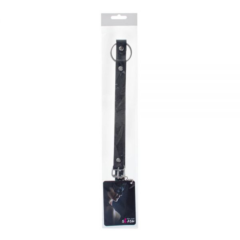 Кляп sLash Leather O-Ring Gag, Smooth Black Кляп sLash Leather O-Ring Gag, Smooth Black