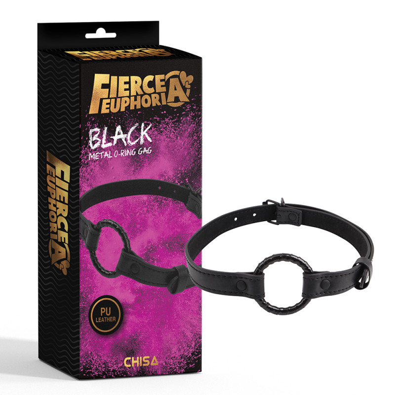 Кляп кільце Chisa Black Metal O-Ring Gag Fierce Euphoria, Чорний Кляп кільце Chisa Black Metal O-Ring Gag Fierce Euphoria, Чорний