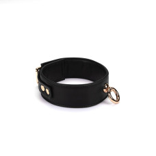 Ошейник с поводком Liebe Seele Black Organosilicon Collar with Leash, экокожа