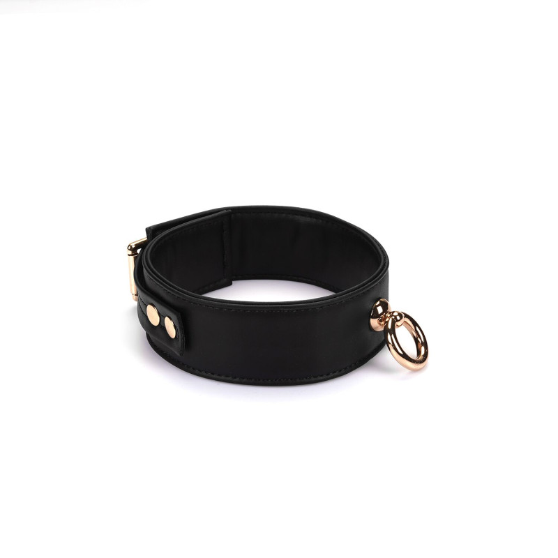 Ошейник с поводком Liebe Seele Black Organosilicon Collar with Leash, экокожа Ошейник с поводком Liebe Seele Black Organosilicon Collar with Leash, экокожа