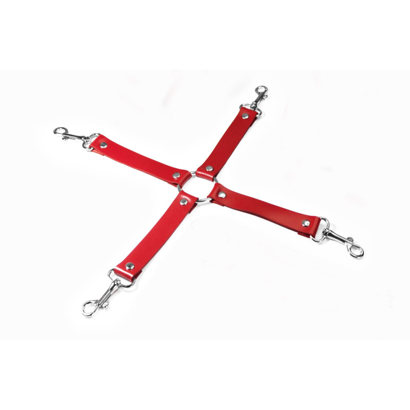 Хрестовина Feral Feelings – 4 Way Connector, натуральна шкіра, red Хрестовина Feral Feelings – 4 Way Connector, натуральна шкіра, red