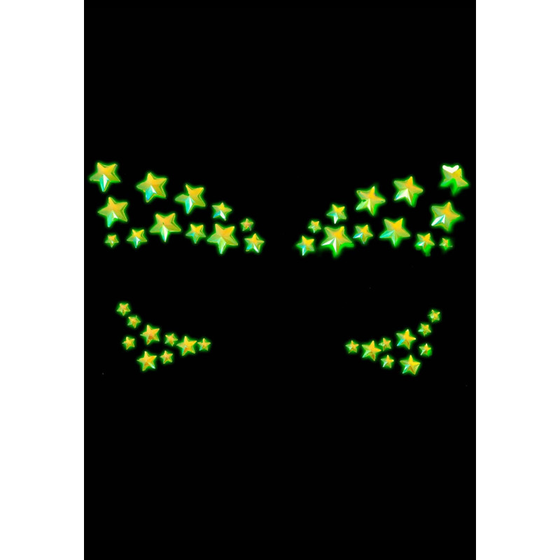 Прикраса-зірочки для тіла Leg Avenue Celeste face jewels sticker, наліпки, світяться у темряві Прикраса-зірочки для тіла Leg Avenue Celeste face jewels sticker, наліпки, світяться у темряві