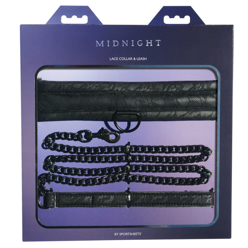 Ошейник с поводком Sportsheets Midnight Lace Collar and Leash Ошейник с поводком Sportsheets Midnight Lace Collar and Leash