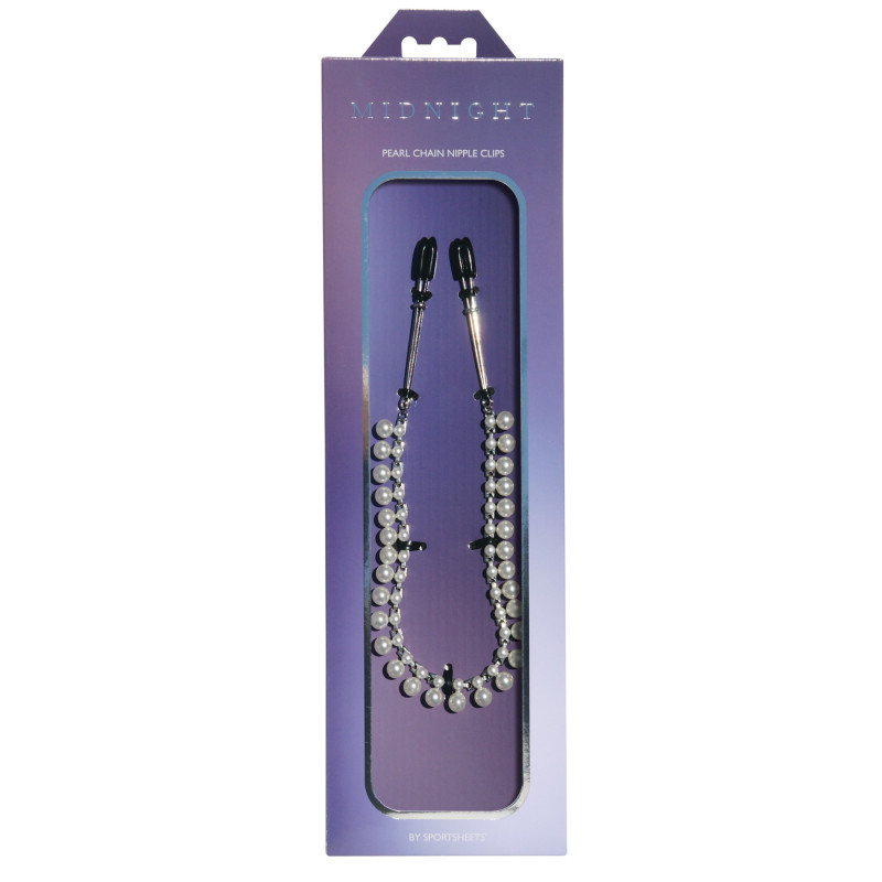 Украшение цепочка с зажимами для сосков Sportsheets Midnight Pearl Chain Nipple Clips Украшение цепочка с зажимами для сосков Sportsheets Midnight Pearl Chain Nipple Clips