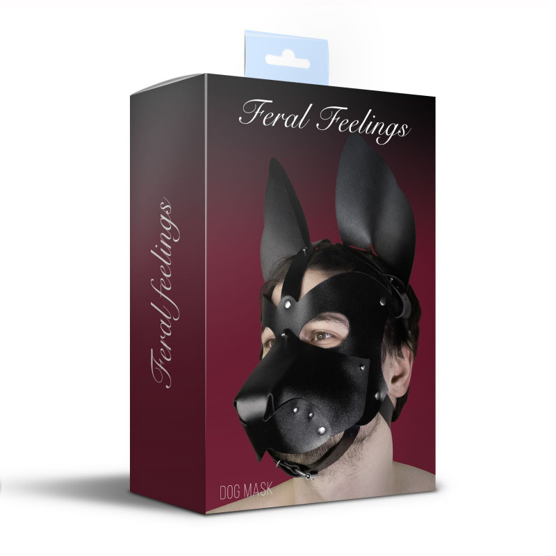 Шкіряна маска собаки 2в1 Feral Feelings, знімна морда Шкіряна маска собаки 2в1 Feral Feelings, знімна морда