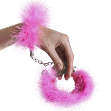 Наручники металлические с отделкой Adrien Lastic Handcuffs Розовые