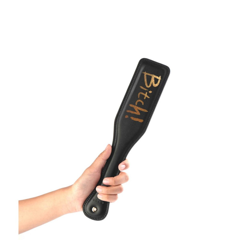 Паддл UPKO Bitch!, італійська шкіра, Чорний Паддл UPKO Bitch!, італійська шкіра, Чорний