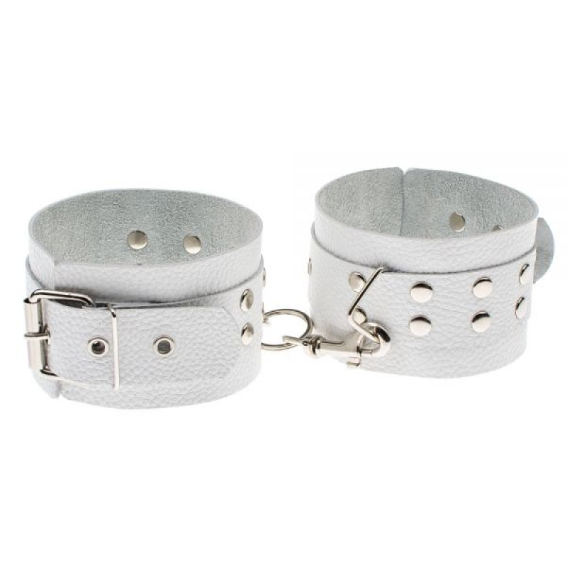 Окови sLash Leather Restraints Leg Cuffs Білі Окови sLash Leather Restraints Leg Cuffs Білі