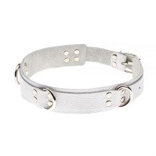 Ошейник sLash Slave leather collar Белый