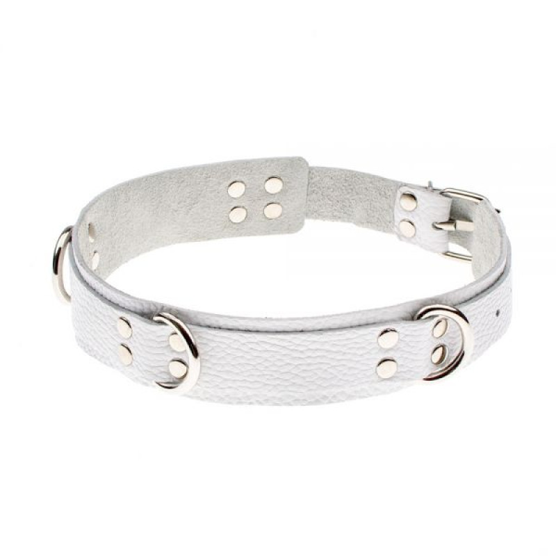 Нашийник sLash Slave leather collar Білий Нашийник sLash Slave leather collar Білий