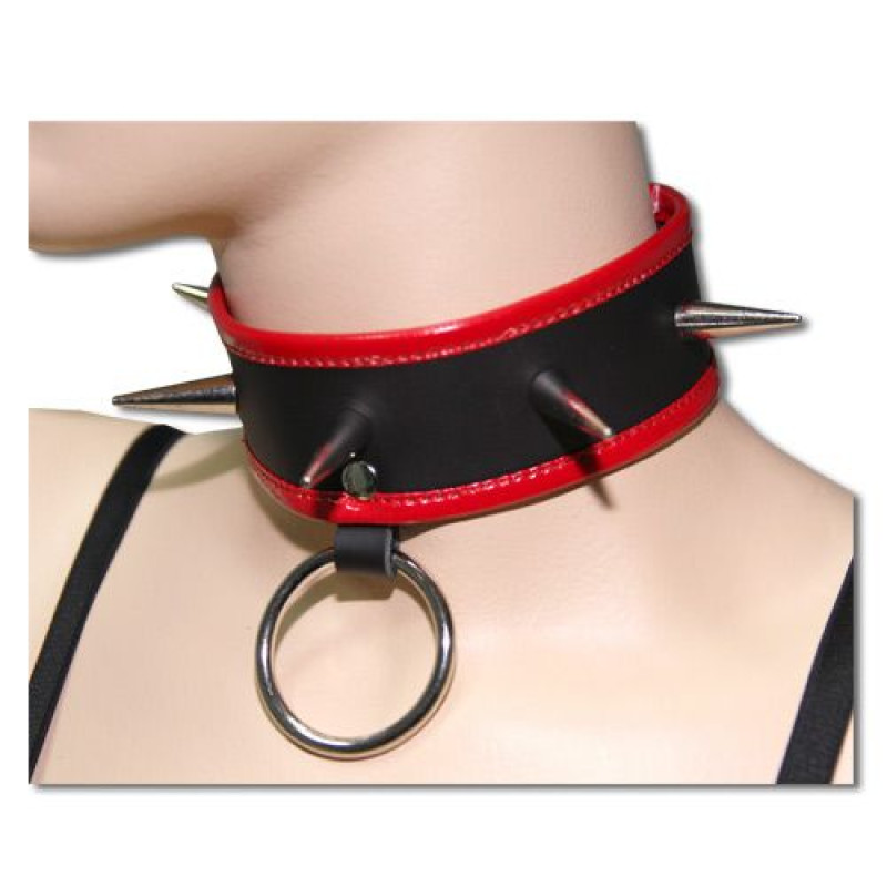 Нашийник із шипами Spade Червоний/Чорний 280825 Нашийник із шипами Spade Червоний/Чорний 280825
