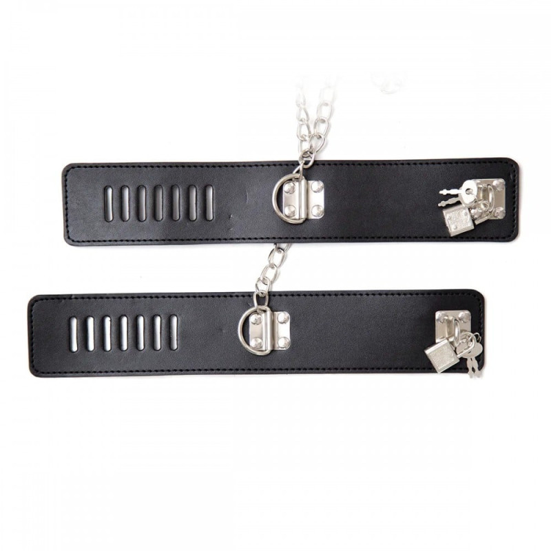 Система фіксації DS Fetish Neck collar and hogtie restraints with chain чорна Система фіксації DS Fetish Neck collar and hogtie restraints with chain чорна