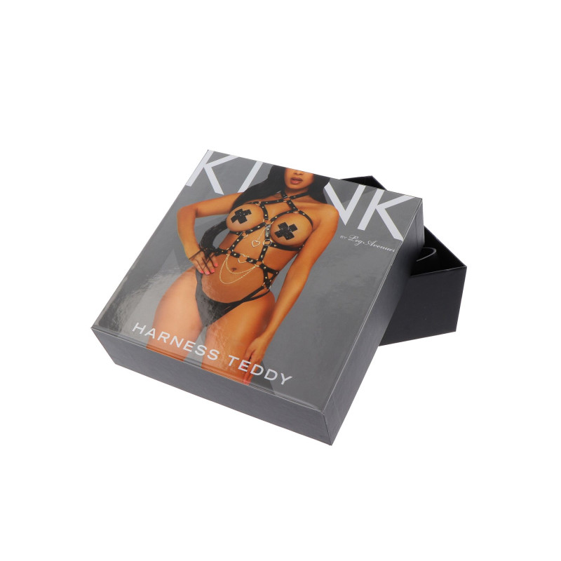 Портупея-тедди из экокожи Leg Avenue Heart ring harness teddy Black S