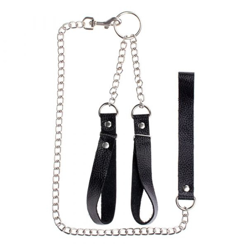 Наручники з повідцем sLash Gentle Hold, Black Наручники з повідцем sLash Gentle Hold, Black