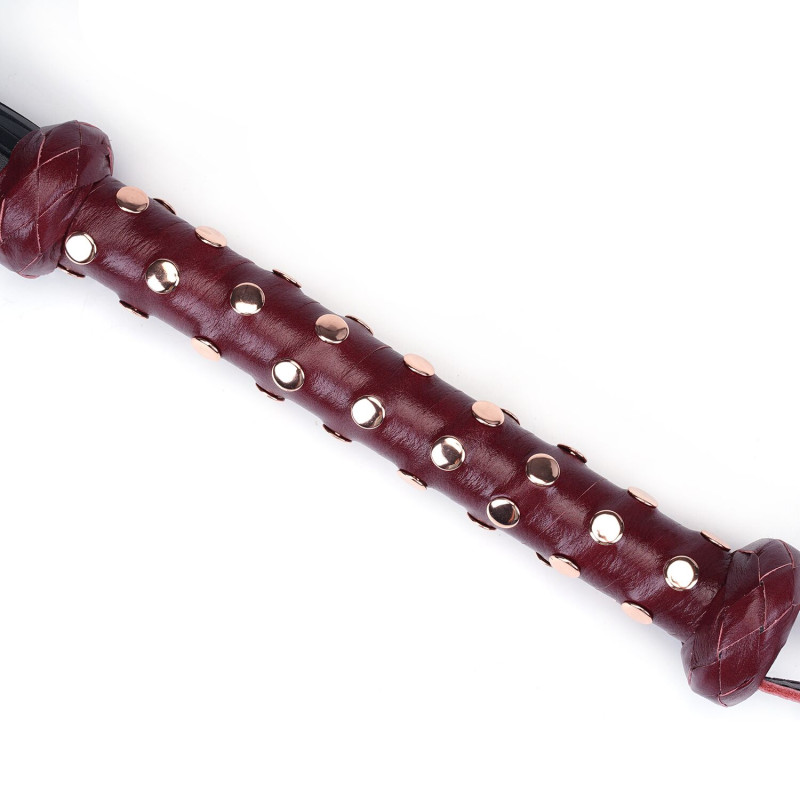 Флогер Liebe Seele Wine Red Studded Flogger, натуральна шкіра Флогер Liebe Seele Wine Red Studded Flogger, натуральна шкіра