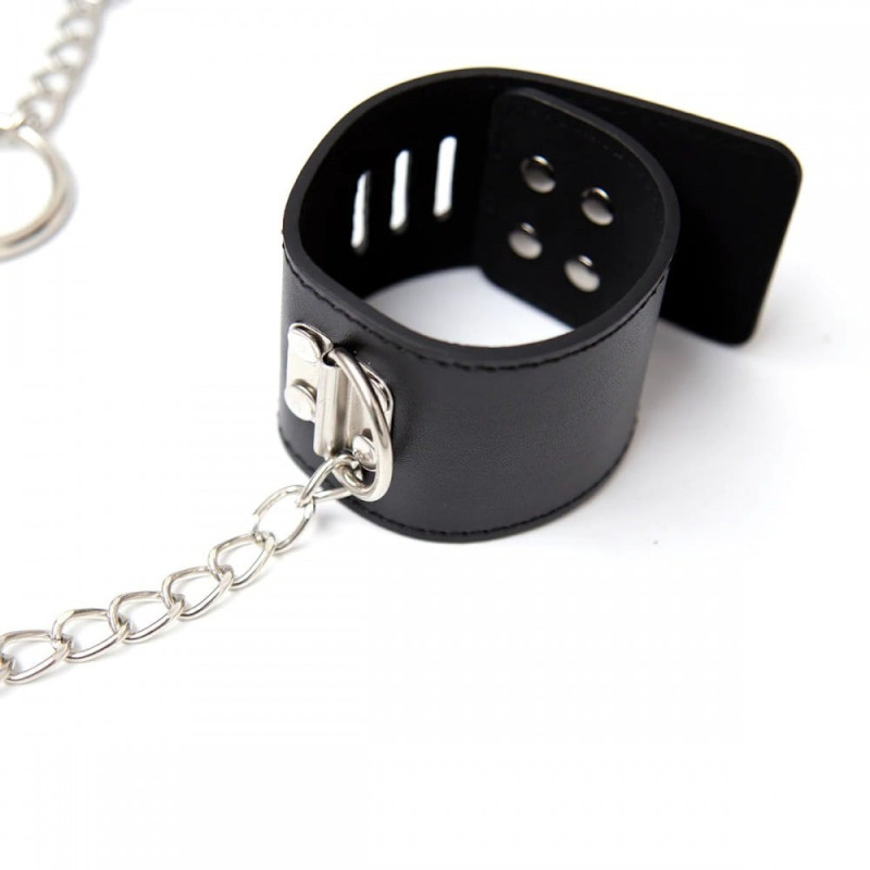 Система фіксації DS Fetish Neck collar and hogtie restraints with chain чорна Система фіксації DS Fetish Neck collar and hogtie restraints with chain чорна