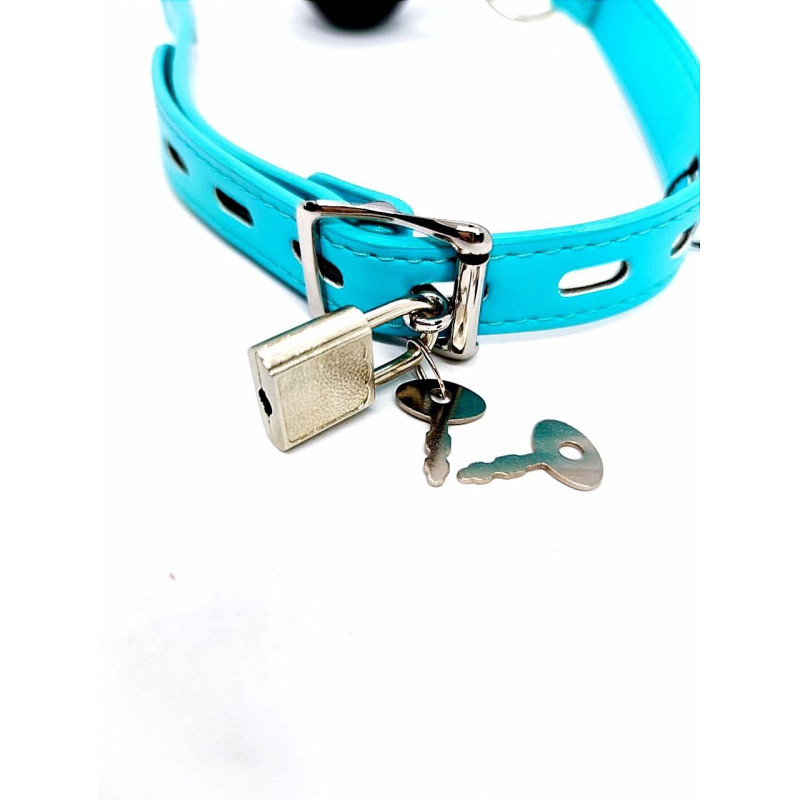 Кляп з замком DS Fetish Ball gag Блакитний