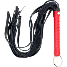 Флогер кожаный L DS Fetish Flogger leather L black/red, 65 см