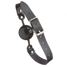 Кляп с черным шариком DS Fetish, черный ремень