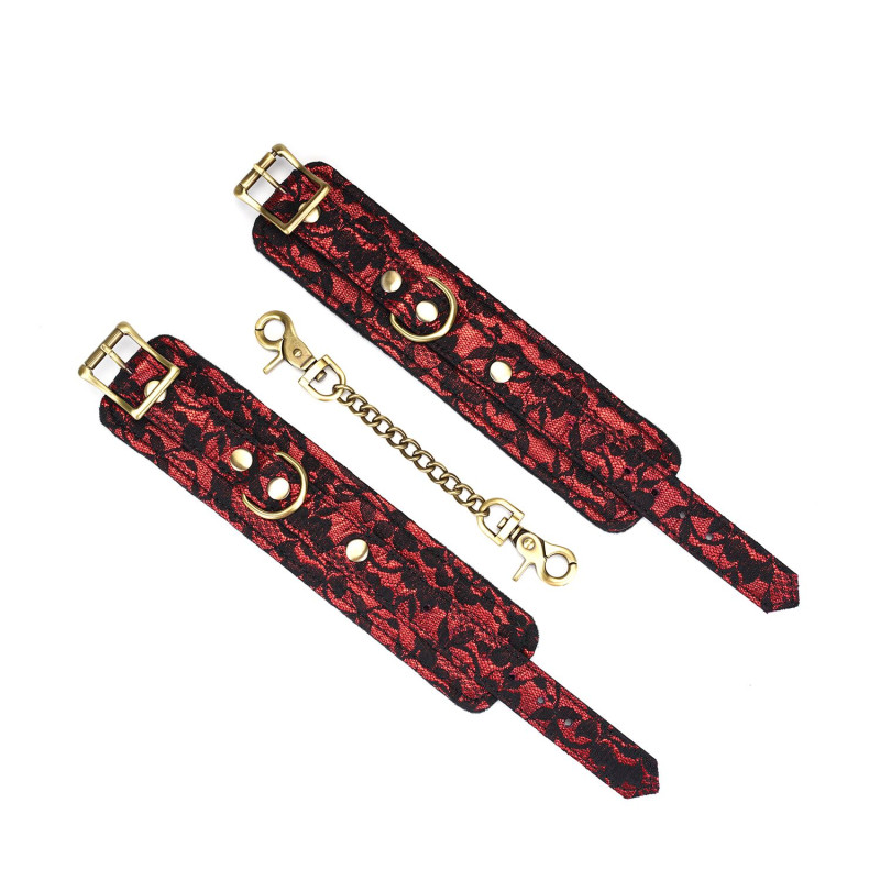 Наручники Liebe Seele Victorian Garden Wrist Cuff, кольца и соединительная цепочка Наручники Liebe Seele Victorian Garden Wrist Cuff, кольца и соединительная цепочка