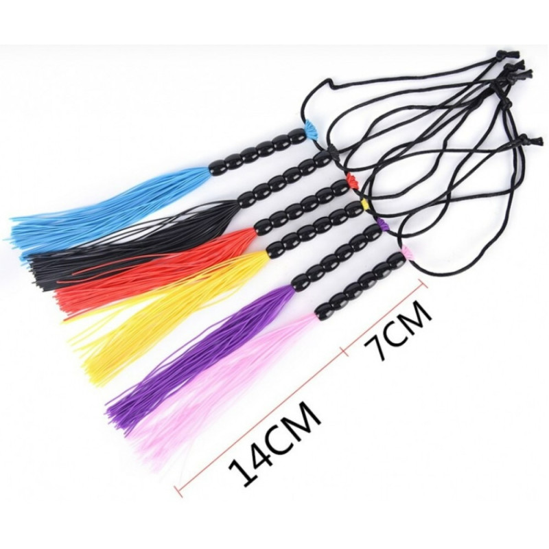 Мини флогер DS Fetish Leather flogger Желтый, 22 см