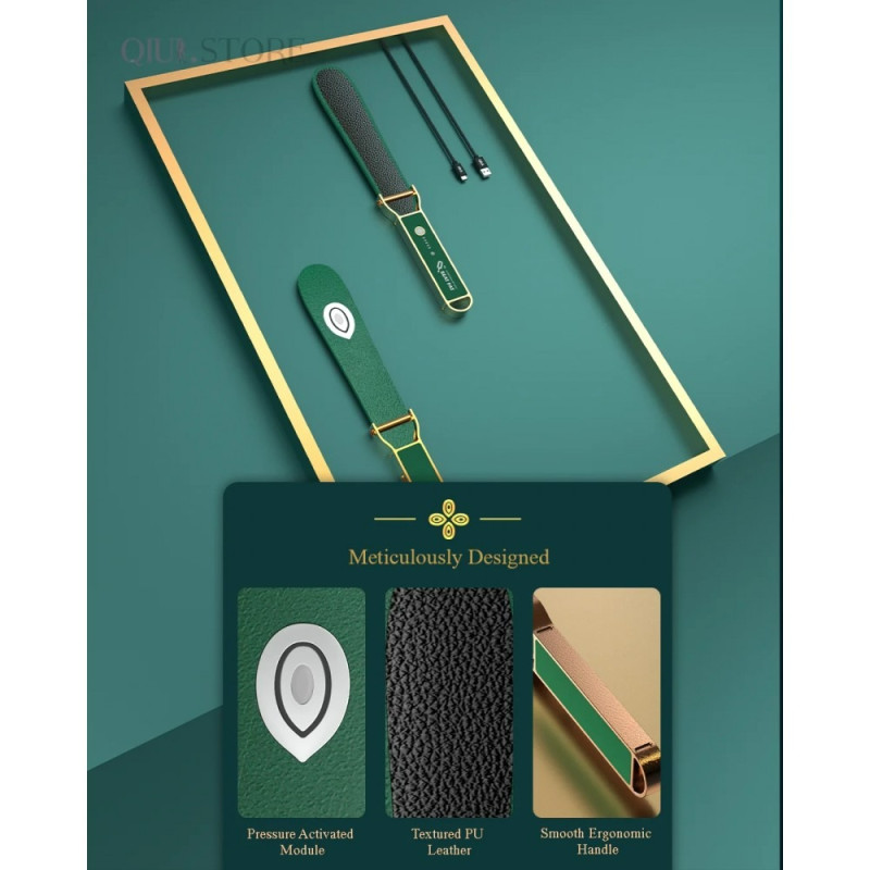 Паддл з електростимуляцією та додатком Lockink Qiui Smart Beat Pat, шкіряний, зелений Паддл з електростимуляцією та додатком Lockink Qiui Smart Beat Pat, шкіряний, зелений