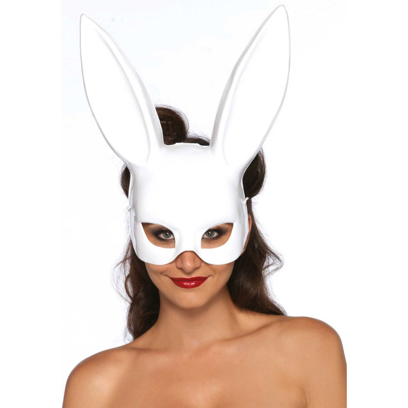 Маска кролика Leg Avenue Masquerade Rabbit Mask White, длинные ушки, на резинке Маска кролика Leg Avenue Masquerade Rabbit Mask White, длинные ушки, на резинке