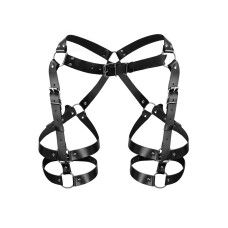 Гартеры Art of Sex Claire, натуральная кожа, размер L-2XL, цвет Черный