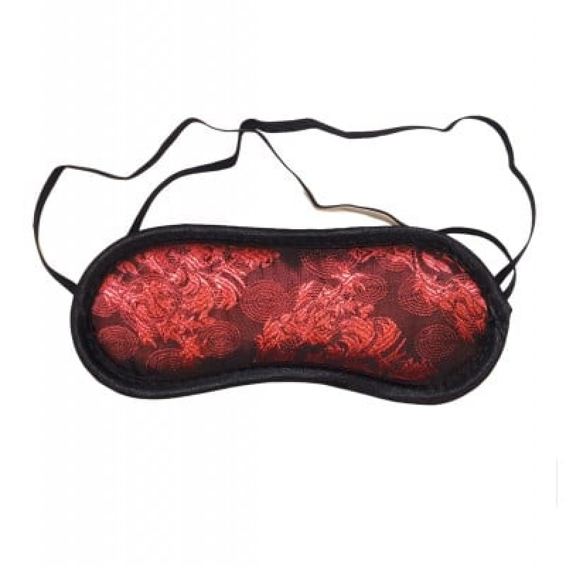 Маска на очі м'яка DS Fetish з червоною вишивкою, чорна Маска на очі м'яка DS Fetish з червоною вишивкою, чорна