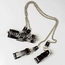 Набір нашийник наручники DS Fetish Silver With Chain