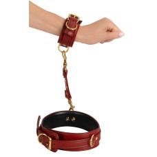 Наручники и настеганные фиксаторы Bad Kitty красные