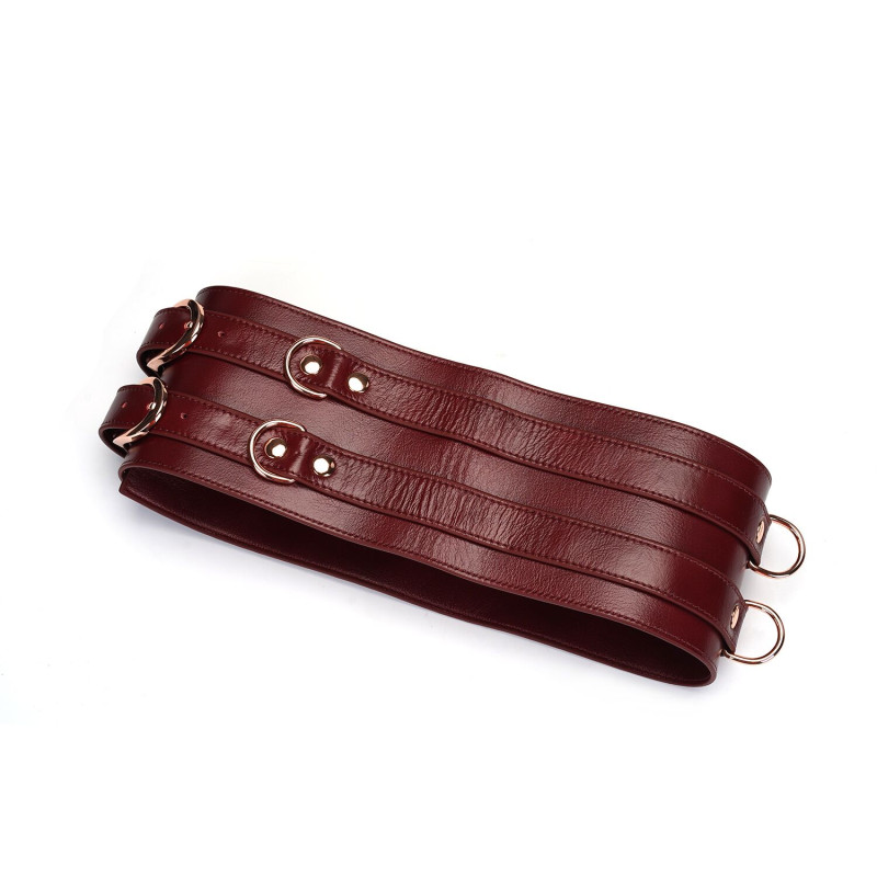 Шкіряний пояс для бондажу Liebe Seele Wine Red Waist Cuff, L Size Шкіряний пояс для бондажу Liebe Seele Wine Red Waist Cuff, L Size