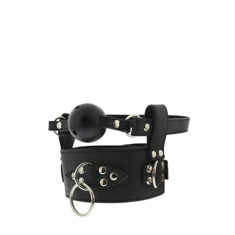 Кляп с ошейником Dreamtoys Blaze Breathable Ball Gag With Collar Кляп с ошейником Dreamtoys Blaze Breathable Ball Gag With Collar