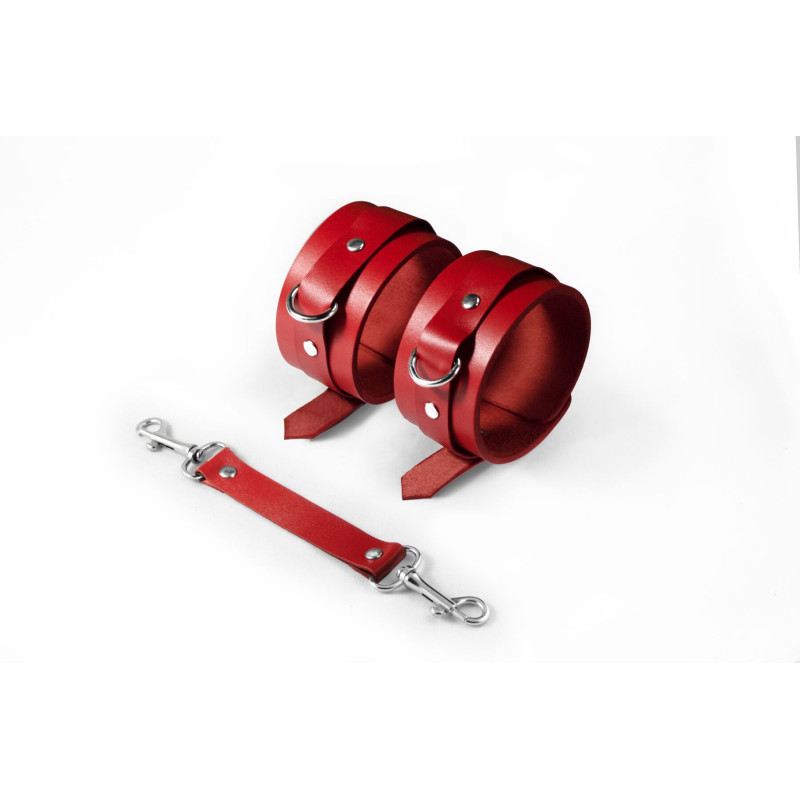 Поножи Feral Feelings – Ankle Restraints, натуральная кожа, red Поножи Feral Feelings – Ankle Restraints, натуральная кожа, red