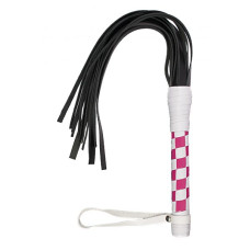 Флогер sLash S&M Leather Floger Білий / Рожевий