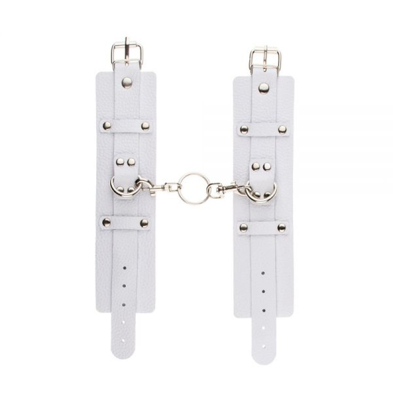 Наручники sLash Leather Dominant Hand Cuffs Білі