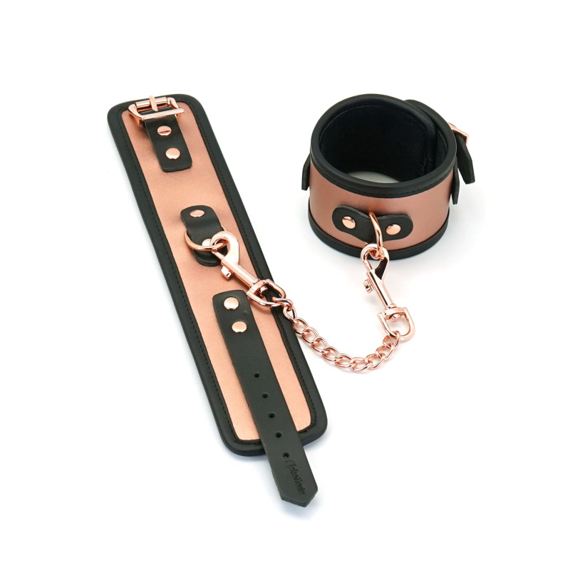 Поножи Liebe Seele Rose Gold Memory Ankle Cuffs, натуральная кожа, розовое золото Поножи Liebe Seele Rose Gold Memory Ankle Cuffs, натуральная кожа, розовое золото