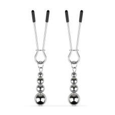 Зажимы для сосков Bedroom Fantasies: Nipple Clamps with Beaded Chain - Silver