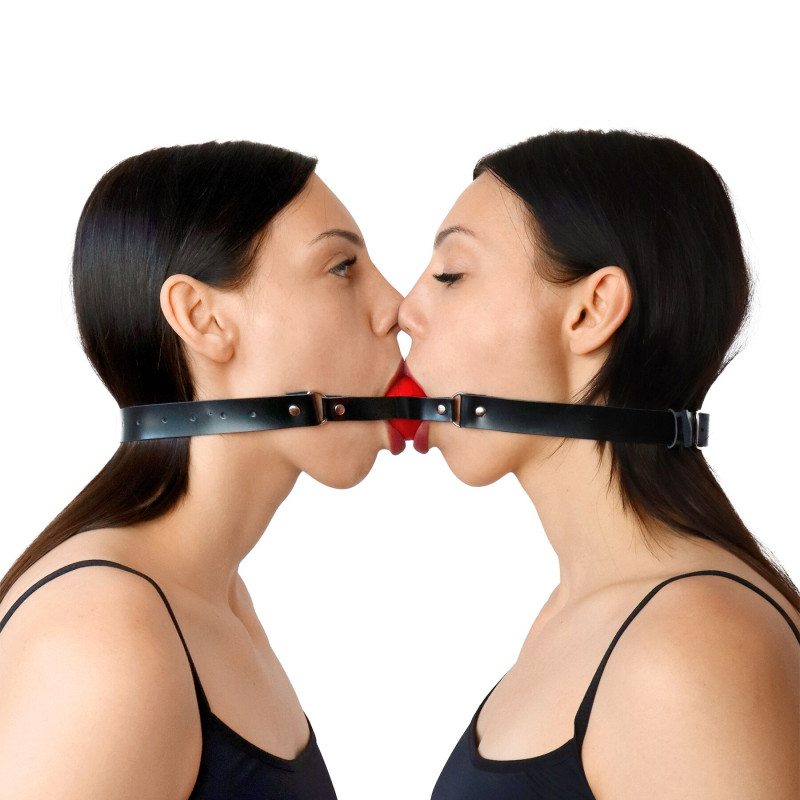 Подвійний кляп Art of Sex - Twins, натуральна шкіра Подвійний кляп Art of Sex - Twins, натуральна шкіра