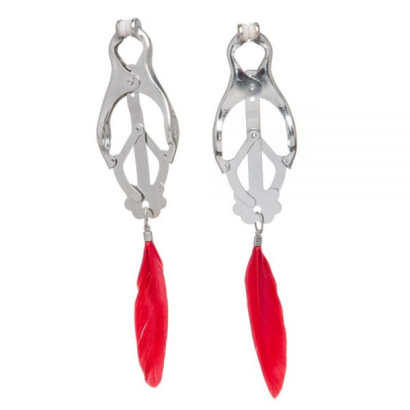 Зажимы на соски Lucky Bay Nipple play кабалы перышки Красные Зажимы на соски Lucky Bay Nipple play кабалы перышки Красные